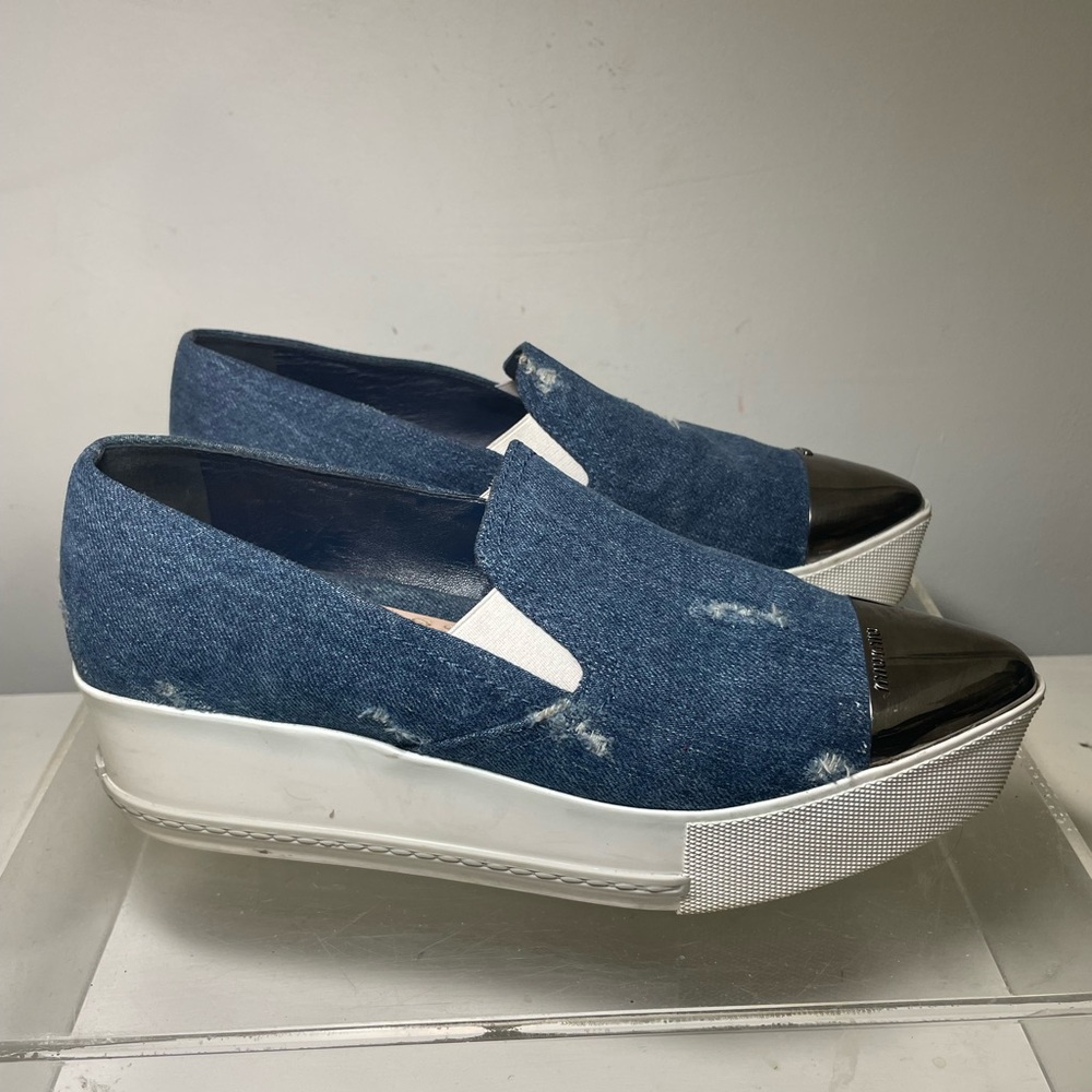 Miu Miu Wedges Snearkers Sz 37 Made In Italy - image 2